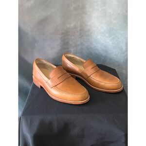 Adelante Mens Tan Brown Leather Loafers Dress Shoes Classic Slip On Size 9.5EE‎